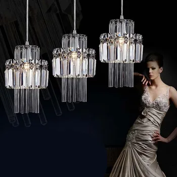 

Modern Creative Luxurious Fashion K9 Crystal Led E14 Pendant Light for Dining Room Living Room 1/3 heads AC 80-265V 1357