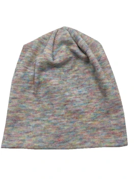 

B17860 2017 New fashion women hats colorful autunm&winter rainbow knit hair fascinators girls beanies for women hats