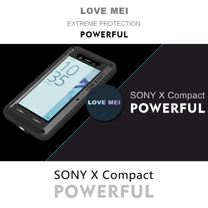 

LOVE MEI FOR SONY Xperia X Compact Armored Aluminum Cover Case FOR X Compact Housing Waterproof Full Protective Case Fundas