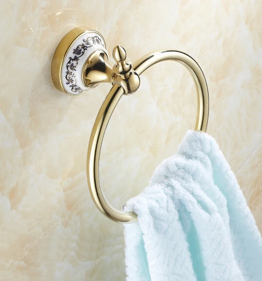 

BECOLA Gold towel ring Bathroom towel ring European towel ring ThKitchen towel ring European pastoral style