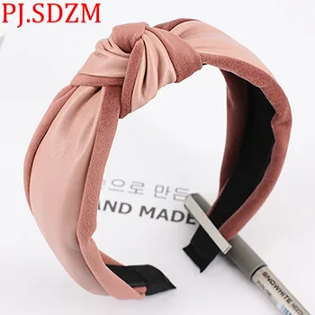 

PJ.SDZM Korea Retro Velvet Leather Montage Bowknot Hairpin Hairband Broadside Sweet Headband Hair Accessories Tour Souvenirs