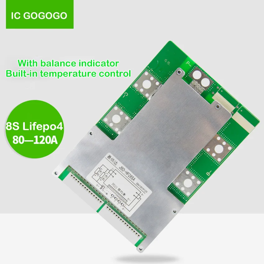 

8S 24V Lifepo4 Battery Protection Board 60A 80A 100A 120A 3.2V Packs BMS Balance Indicator Energy Storage Inverter High Current