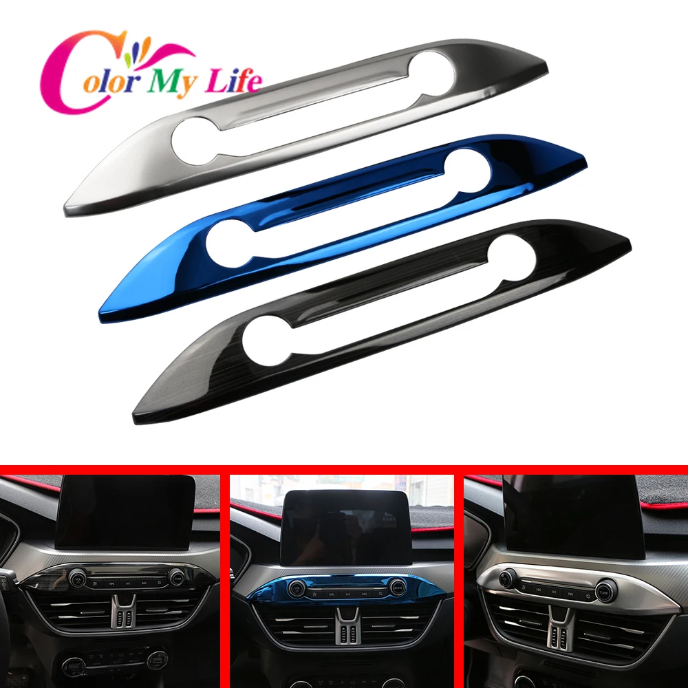 

Car Middle Console Rotate Button Panel Cover Trim Sticker Fit for Ford New Focus 2019 Accessories Stainless Steel Car Styling