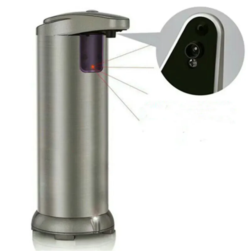 

Homedec 280ML Nickle Brush Stainless Steel 304 Automatic Liquid Senor Soap Dispenser For Kitchen Bathroom Touch-free