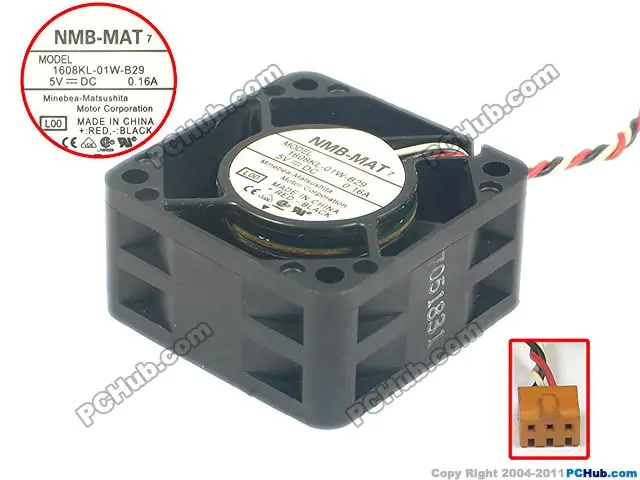 NMB MAT 1608KL 01W B29 L00 DC 5V 0.16A 40x40x20 мм 3 провода Сервер вентилятор