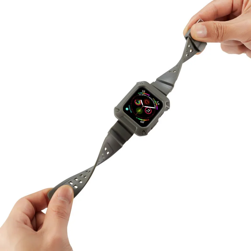 Прочный защитный чехол с резиновой силиконовой лентой для apple watch sereis 3 2 1 38 мм 42 мм ремешок для iwatch 3 2 1