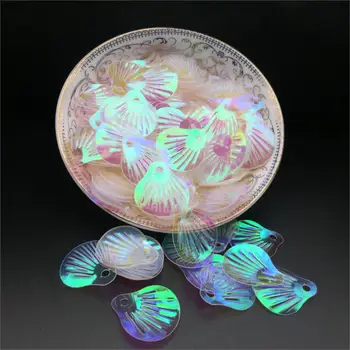 

50g 24mm Big Shell Loose PVC Sequins for Crafts Children Sewing DIY Dress Clothing Accessories Transparent White AB Confetti