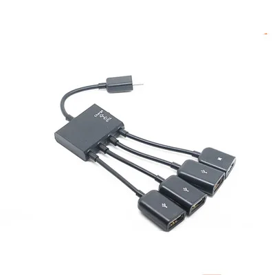 Shecharmy عالية الجودة أسود الأزياء نوع شحن usb كابل بيانات للهواتف مع 5 موصلات