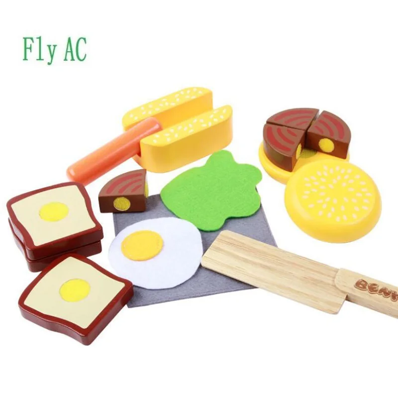 1 комплект Высокое качество деревянные сэндвич игрушки детские, для малышей Кухня игрушки