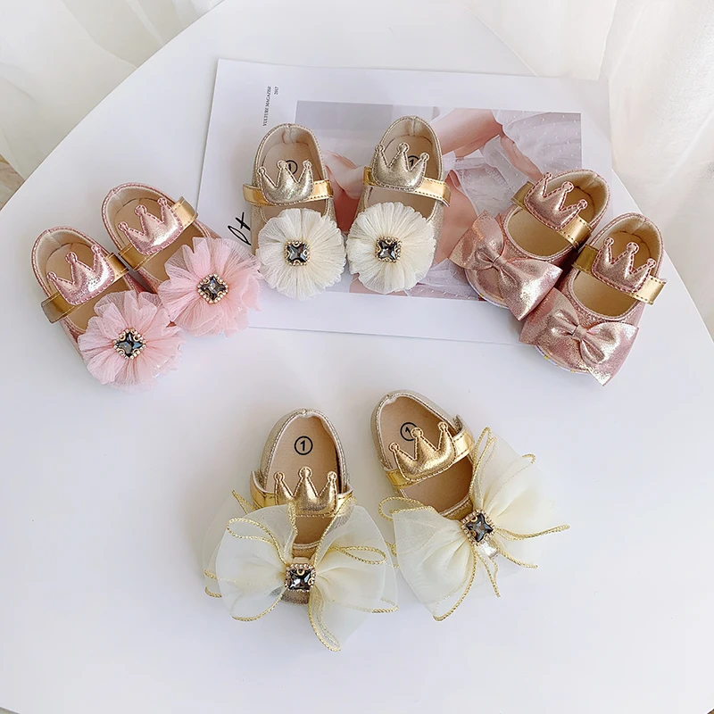 

cute baby shoes newborn 1year bow flower walking shoes present for baby gift princess shoes