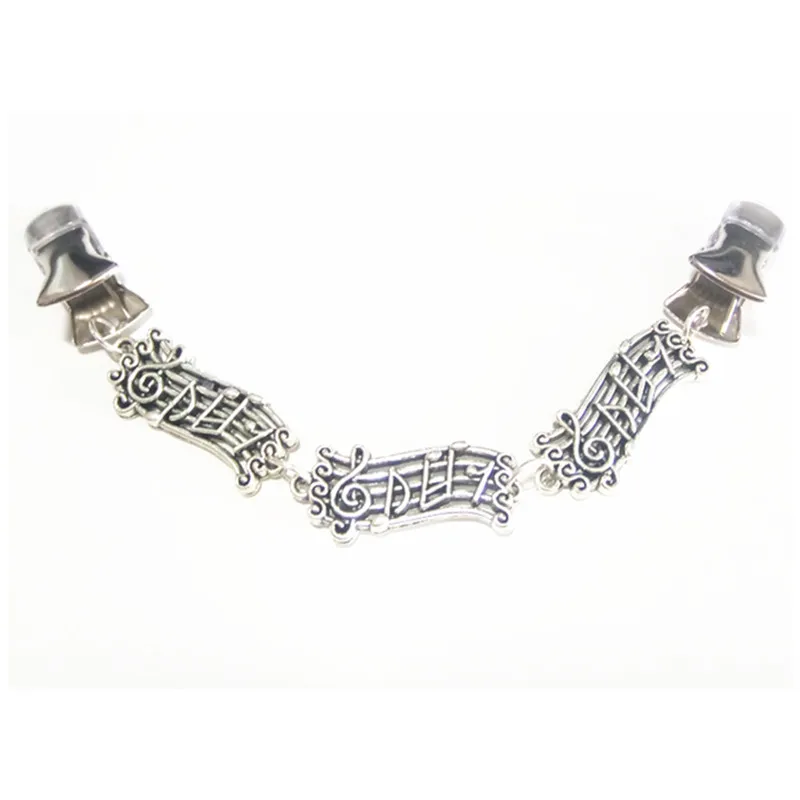 NEW Women Vintage Music Note Chain Cardigan Sweater Clip