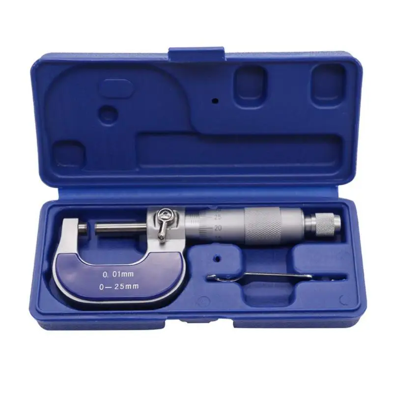 

0-25mm Range 0.01mm Precision Electronic Outside Micrometer Carbide Tip Gauge Digital Micrometer Caliper With Box ,130*50mm