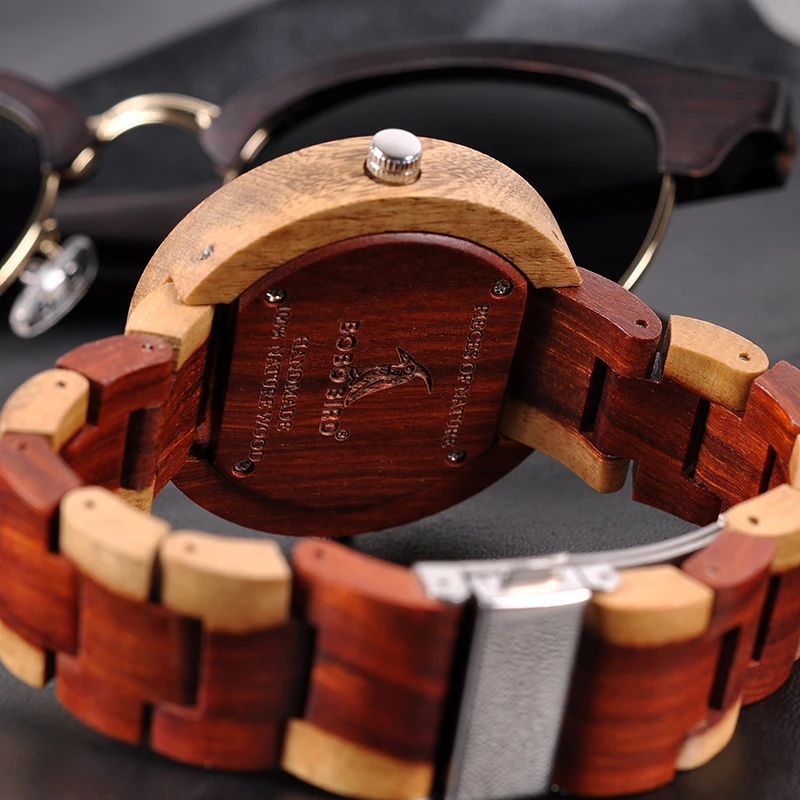Multiple Time Zone BOBO BIRD Wooden Watch Men Women Fashion Stylish Wood Wristwatch Timepiece relogio masculino L-R10