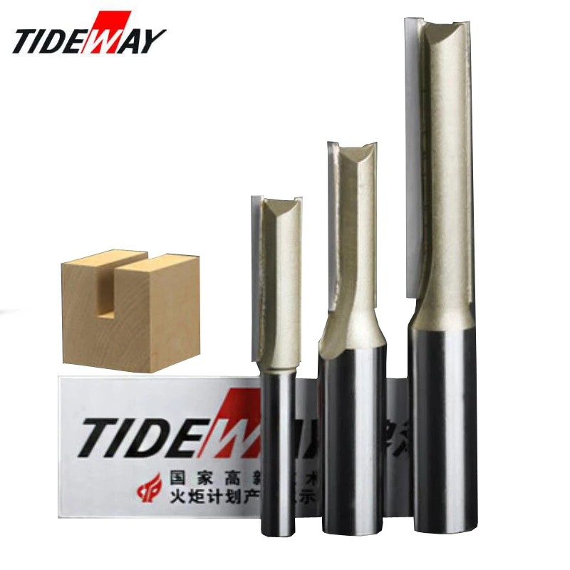 

Tideway 1/2"Shank 2 Flute Straight Bit Woodworking Tools Router Bit For Wood Tungsten Carbide Endmill Milling Cutter