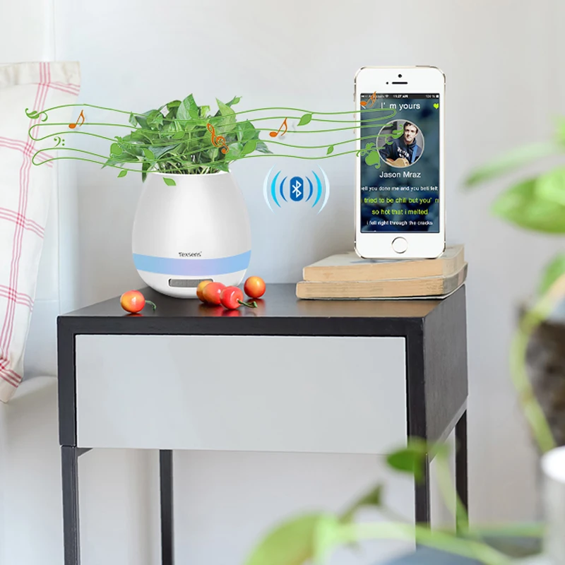 

Texsens LED Bluetooth Music Plant Flower Vase Touch Sensor Speaker Light Home Decoration Lamp Planter Night Light Baby Lantern