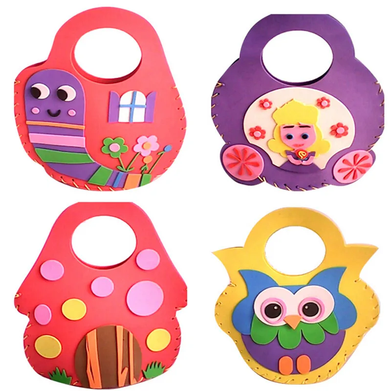 5pcs lot EVA sewing DIY handmade bags of children s educational toys kindergarten material stickers package