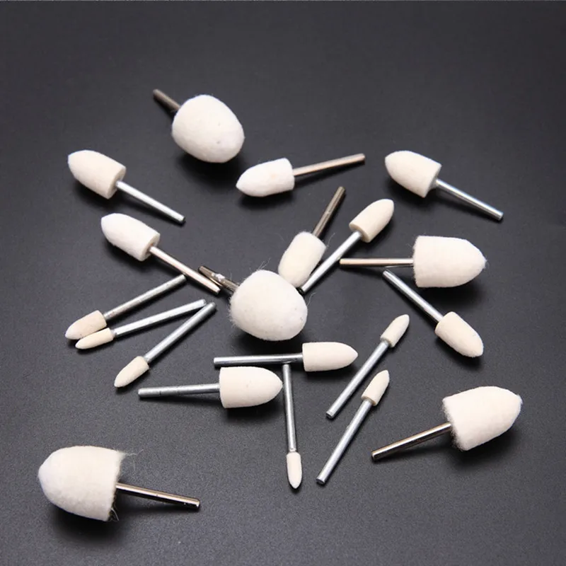 2.35mm Shaft Mounted Point 12 pcs Wool Felt Polishing Bobs for Molds