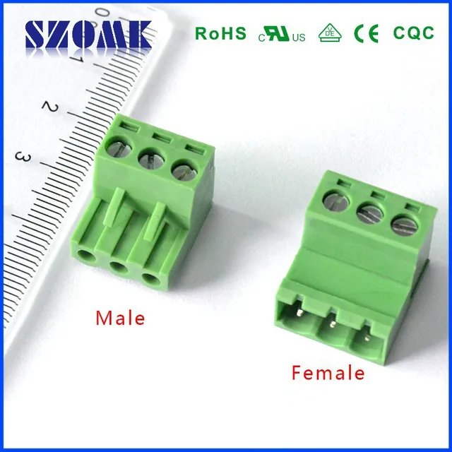20 pcs/lot, hot selling szomk electrical wire terminal blocks green