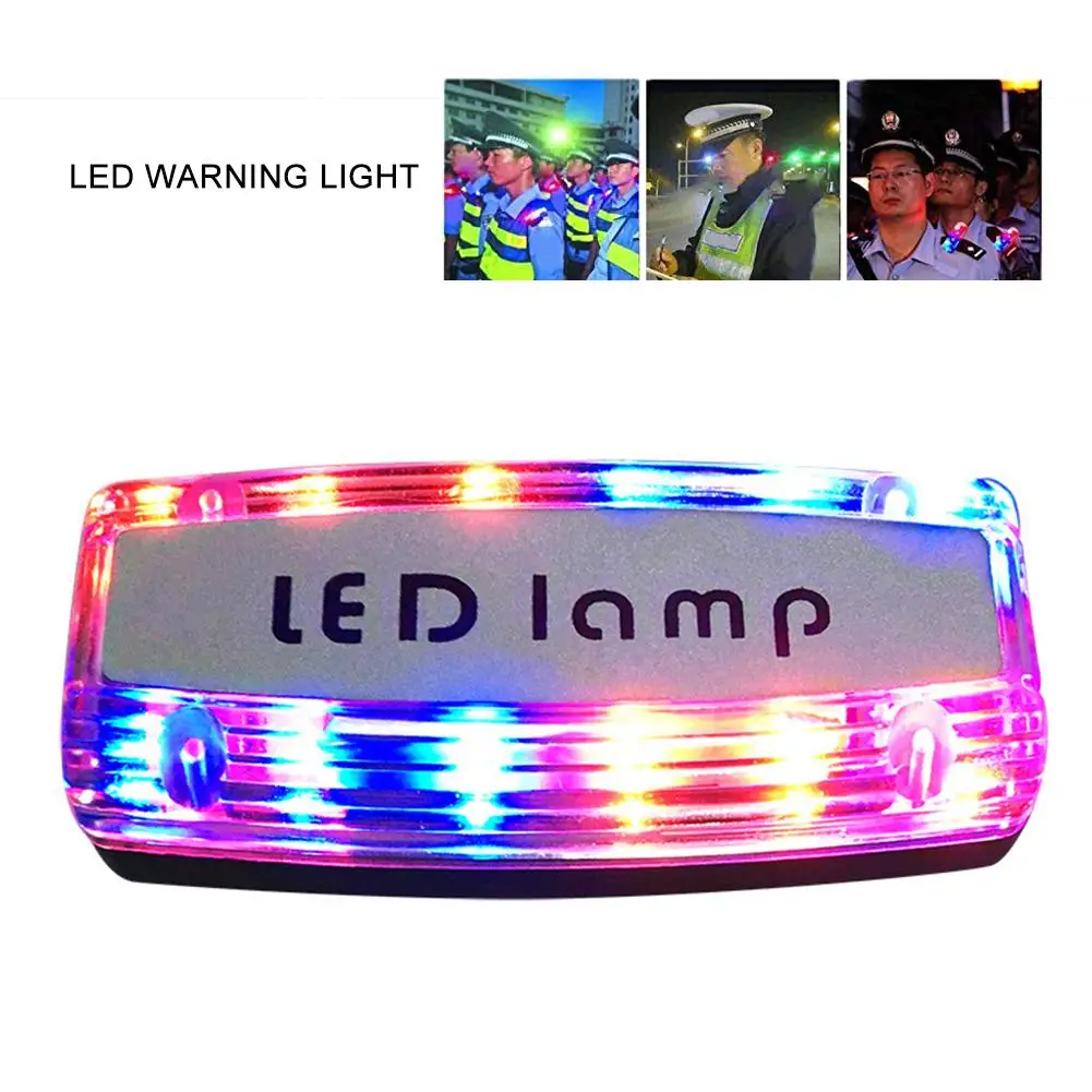 

Rechargeable LED Shoulder Light Red and Blue Strobe Shoulder Clip Type Warning Lamp Patrol Safety Signal Light