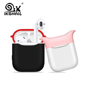 

IKSNAIL Cute Devil Case For Apple Airpods Wireless Bluetooth Earphone Bag Silicone Headphone Accessories Protective Strap Cover