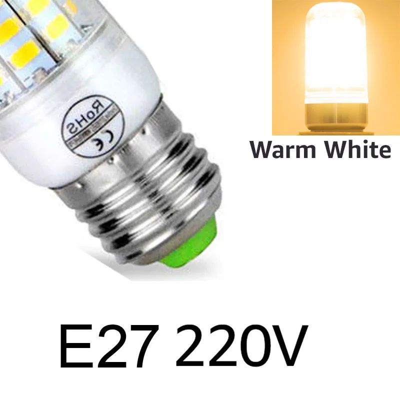 Светодиодный лампы кукурузы E27 E14 220V Светодиодный светильник SMD5730 мини умная ИС(интеграционная схема) Светодиодный светильник 24/36/48/56/69/72 светодиодный s люстра домашнее украшение - Испускаемый цвет: E27warm white