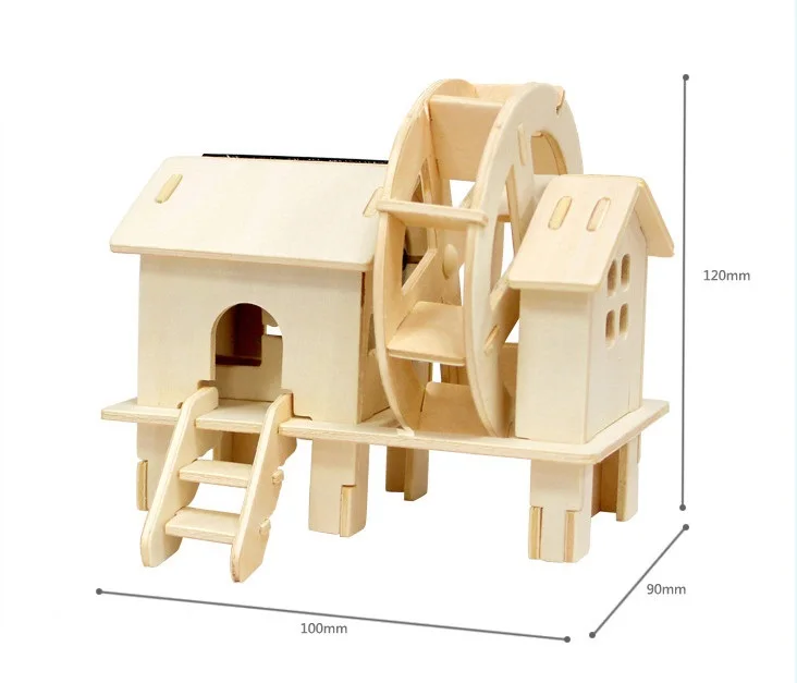 Высокое Качество Забавные DIY мини-игрушки на солнечных батареях с деревянной модель ветряной мельницы игрушки для детей детские развивающие Рождественский подарок