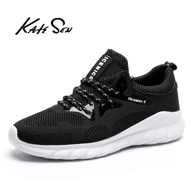 

KATESEN summer men's sneakers Flyknit breathable casual shoes lightweight non-slip Tenis Masculino Outdoor Walkng Jogging Shoes