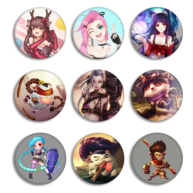 

Game League Of Legend Cosplay Fashion LoL Jinx Timor Lee Sin Brooch Pins Jewelry Graduation Gift Bag Clothes Decoration
