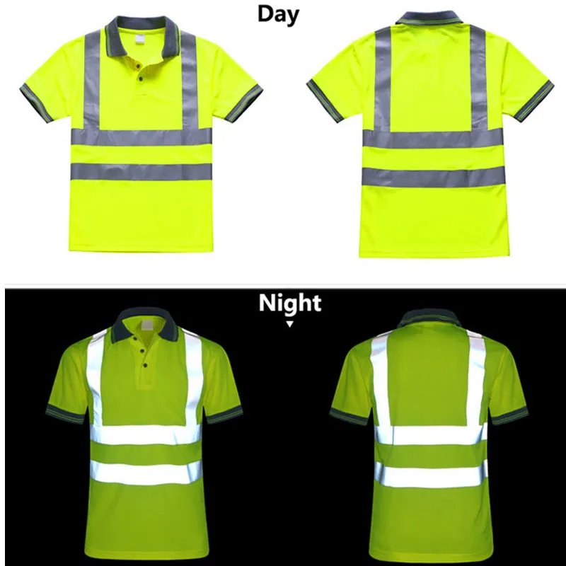 Ночная работа отражающая рубашка безопасности одежда быстросохнущая футболка с короткими рукавами защитная одежда для строительства спецодежды