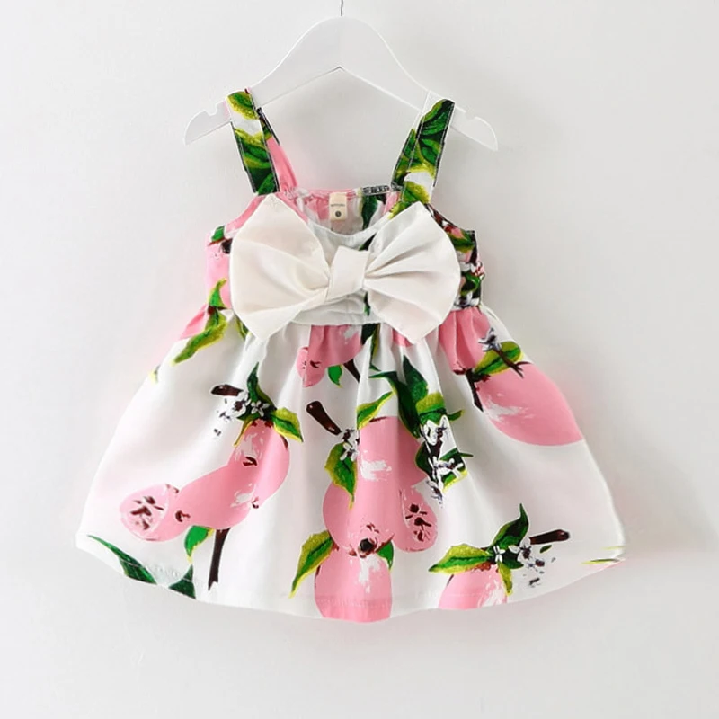 2016 New Baby Dress Infant girl dresses Lemon Print Baby Girls Clothes