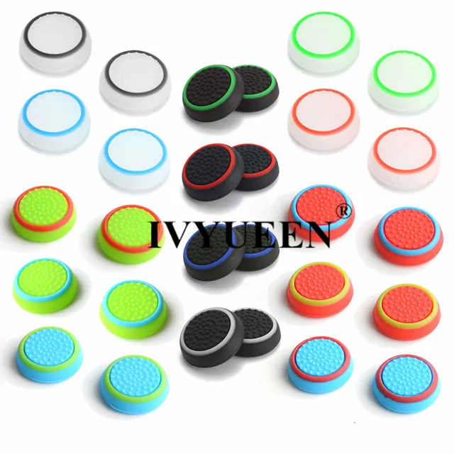 Cheap IVYUEEN 4 pcs Silicone Analog Thumb Stick Grips Cap Cover for Dualshock 4 PS4 PRO Slim Controller Thumbsticks Caps for Xbox 360