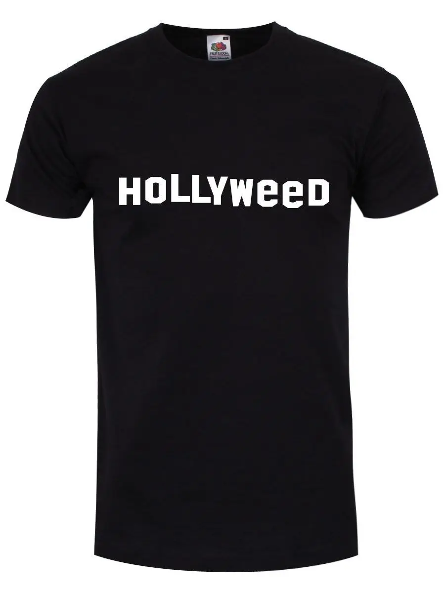 Hollyweed Для мужчин черный s летняя футболка с круглым вырезом хлопок | Мужская