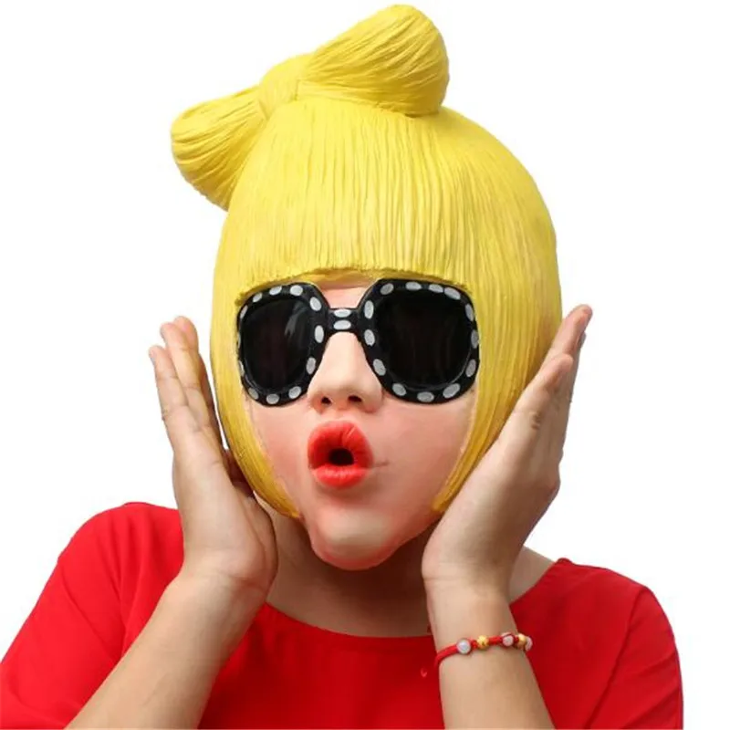 Halloween Cosplay Fancy Dress Party Masquerade Rock Star Lady GaGa Full Face Latex Mask Novelty Adults | Тематическая одежда и