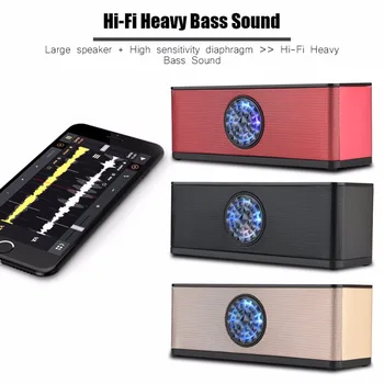 

2018 New Portable Wireless Bluetooth Speaker Dual Horn Hands-free Call 15 Hours Play Hi-Fi Heavy Bass Aluminum Support TF Card