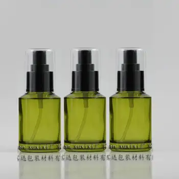 

60ml olive green Glass travel refillable perfume bottle with black plastic atomizer/sprayer,perfume container,perfume packing