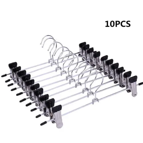 10 Piece Stainless Steel Pants Rack Clip Peg Trousers Clamp Hanger 1