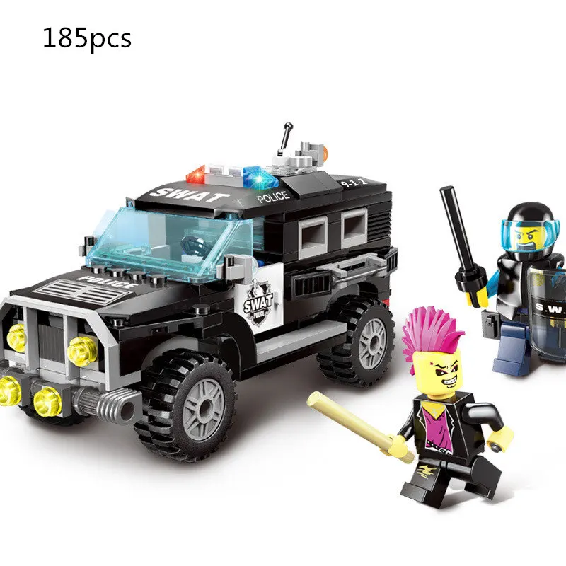 New Children's Fun 213pcs Legoings City Ice Cream Car Police Maintenance Fire truck ABS Model Building Blocks Kit Toys Kid Gifts New Children's Fun 213pcs Legoings City Ice Cream Car Police Maintenance Fire truck ABS Model Building Blocks Kit Toys Kid Gifts