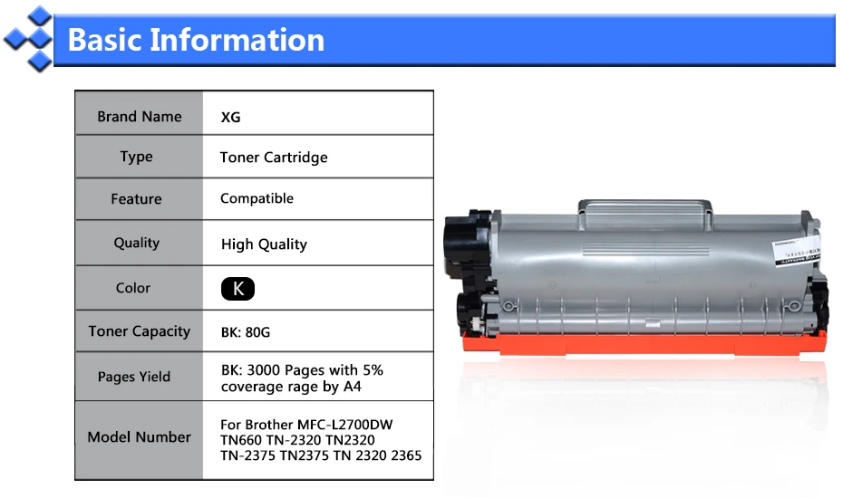 Картридж TN2320 для принтера Brother TN660 TN2375 TN 2320 1 шт.|toner cartridge|toner cartridge refillbrother toner |