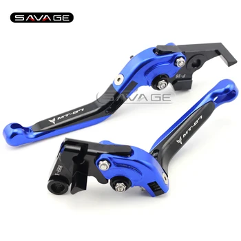 

For YAMAHA MT07 FZ07 MT-07 FZ-07 2014 2015 2016 Blue Motorcycle Aluminum Adjustabale Folding Extendable Brake Clutch Lever logo