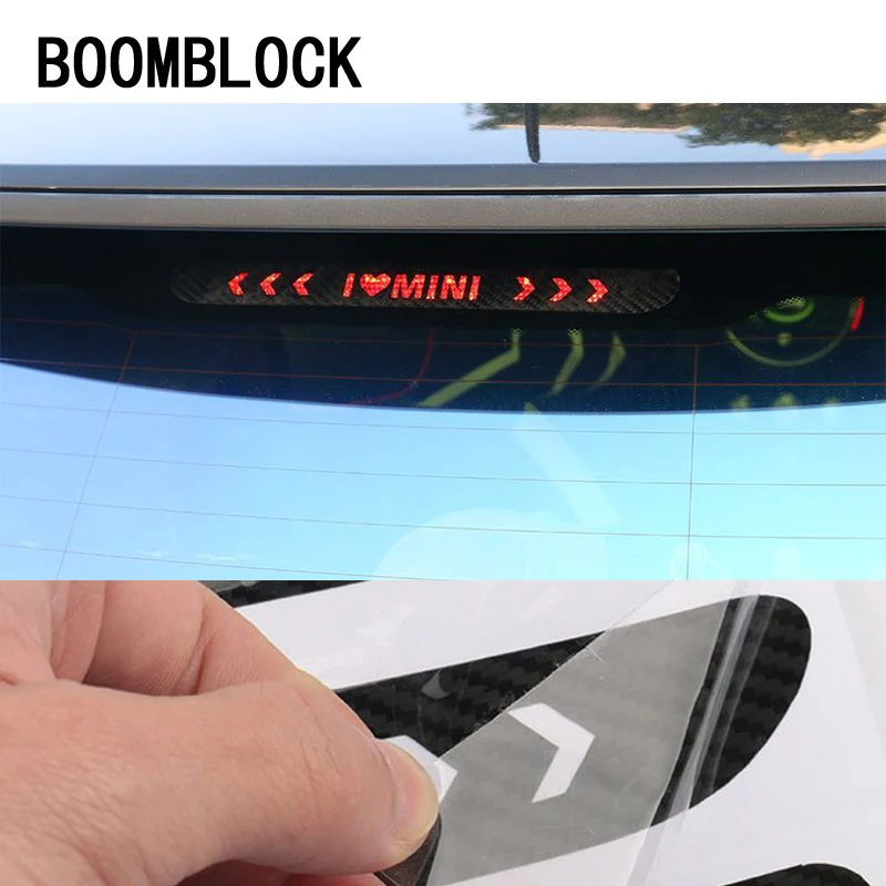 

BOOMBLOCK Car Styling High Brake Light Black Carbon Fiber Stickers Auto Accessories For BMW F55 F56 R56 Mini Cooper Countryman