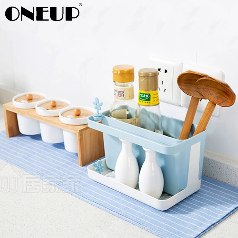 

ONEUP Sponge Kitchen Box Draining Rack Dish Self Sink Storage Rack Bathroom Cosmetics Storage Organizers Boxes Towl Holders