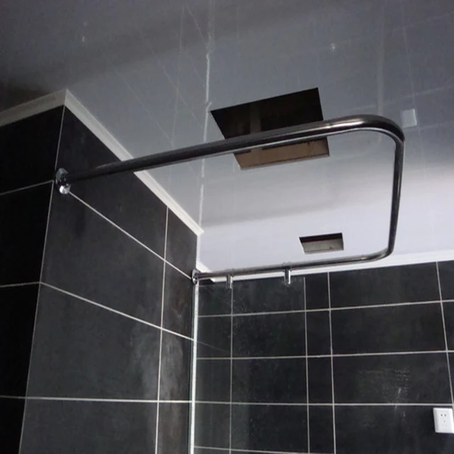 verdikking roestvrij staal rechte hoek u douchegordijnstang uitgerust