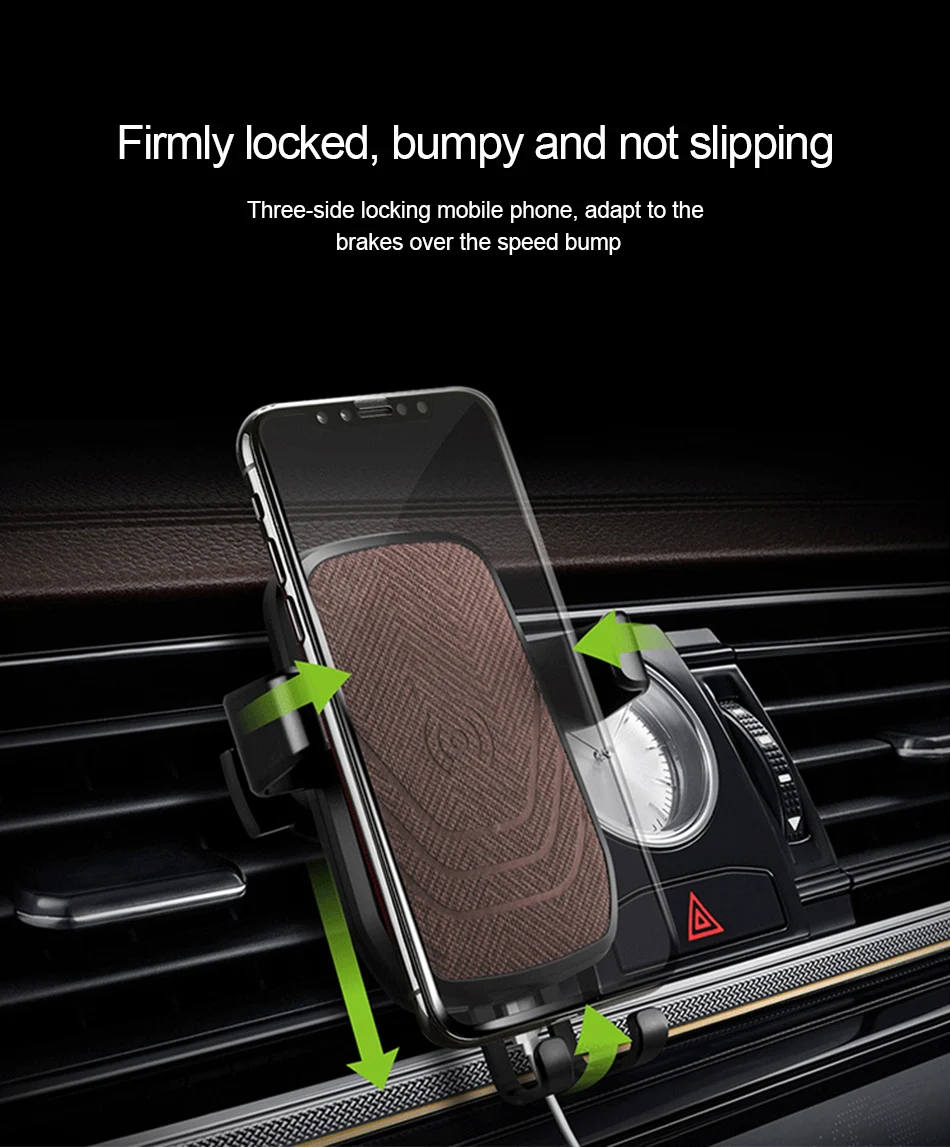 !ACCEZZ 2 in 1 Fast Wireless Charging 10W For iPhone X 7 8 Plus Samsung S7 S8 S9 Sony Z3V ZAV Air Vent Mount Phone Stand Holder (5)