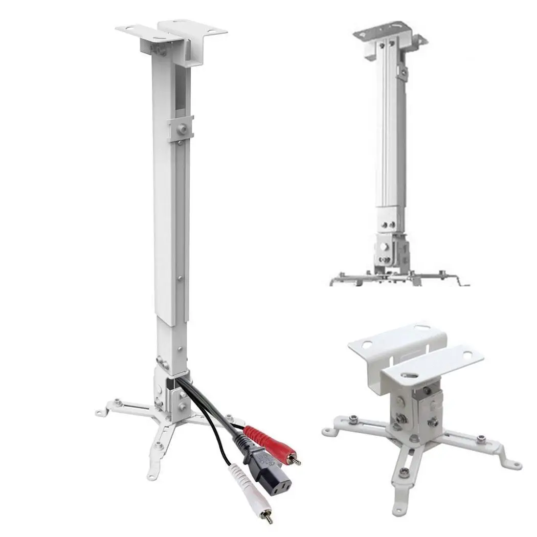 

General Durable Extendable LCD Ceiling Projector Mount Hanging Bracket 5kg 43-65cm/17-26inch White Casual