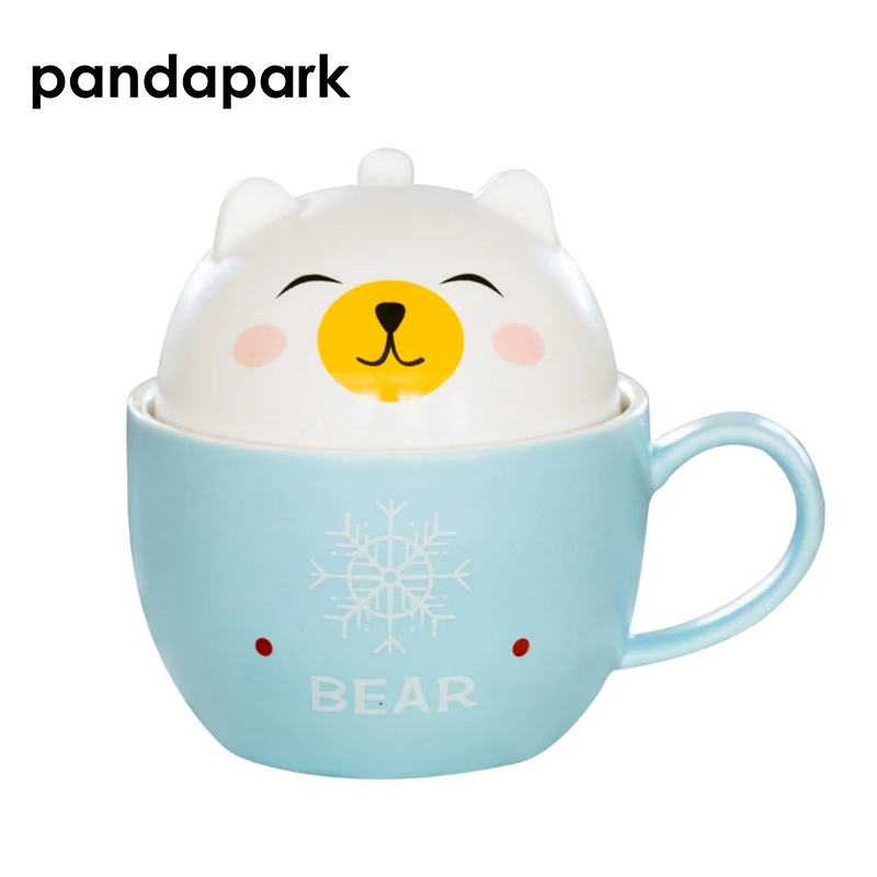 Pandapark креативные милые животные керамическая кружка для молока кофейный стакан для завтрака Кошка Собака Медведь Кружки OP-016