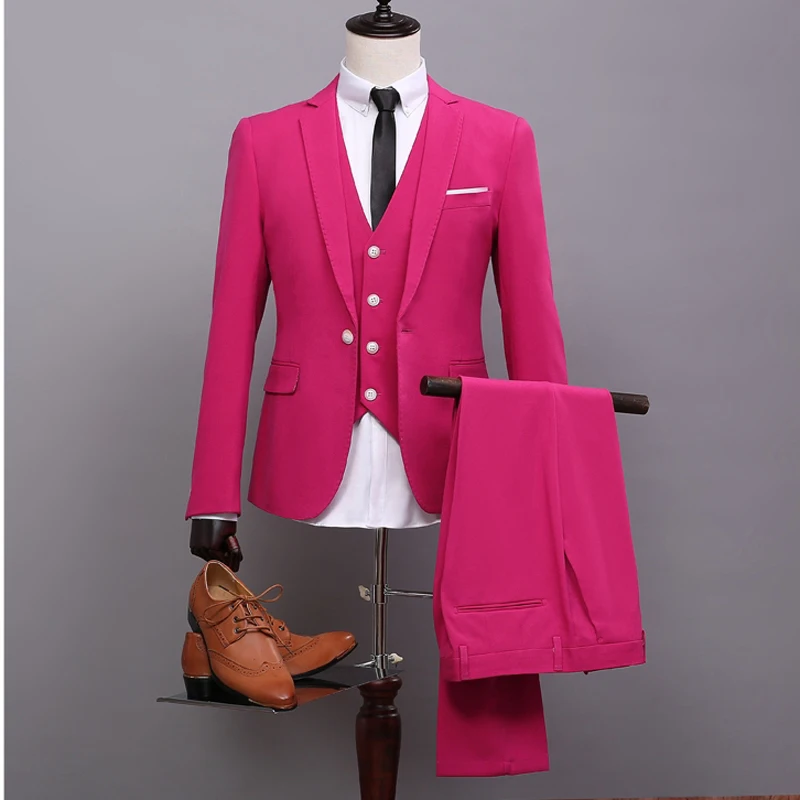 NA34, мужские костюмы розового и красного цвета на заказ, приталенные свадебные костюмы для жениха, костюмы для шафера на выпускной, персиковый цвет(пиджак+ брюки+ жилет
