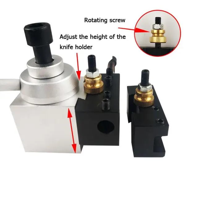 Multi-function Mini Piston Type Aluminum Quick Change Tool QCT Kits Tool Post Turret+Tool Holders