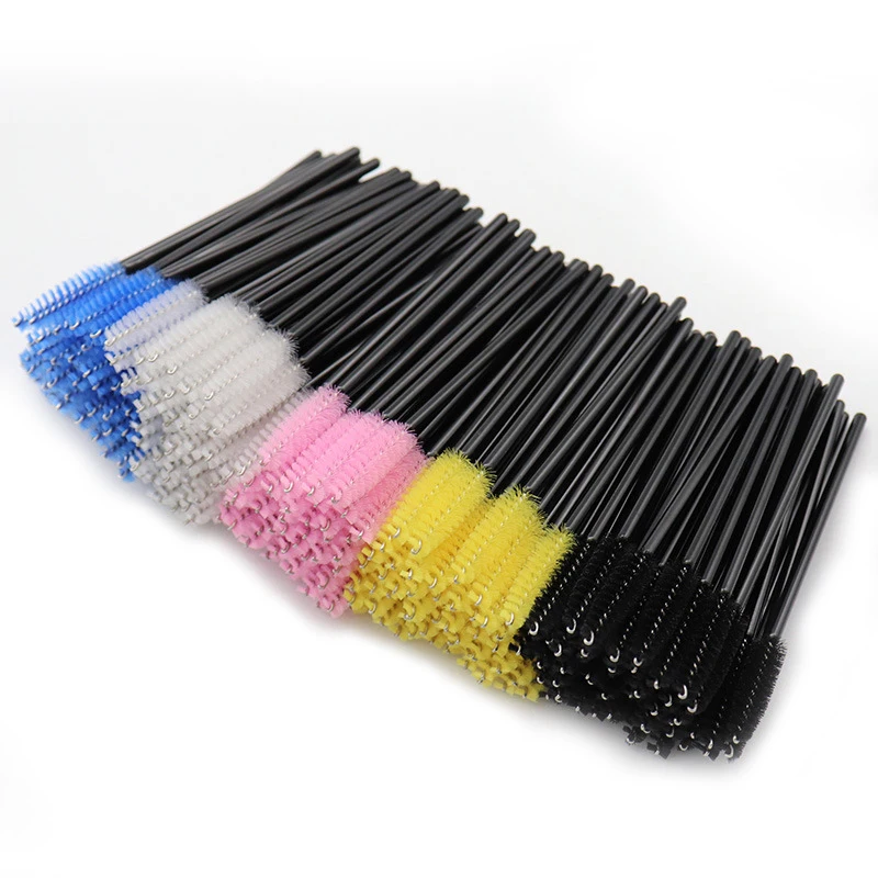 100Pcs /Pack Disposable Micro Eyelash Brushes Mascara Wands Brushes Eyelash Comb Brushes Spoolers Makeup Tool Kit