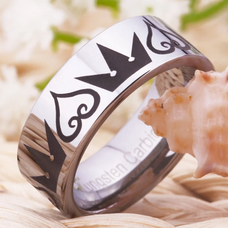 YGK ювелирные изделия, модное обручальное кольцо для женщин и мужчин, Королевство, сердца, дизайн, Серебряное вольфрамовое кольцо, любовь, кольцо для помолвки вечерние кольца