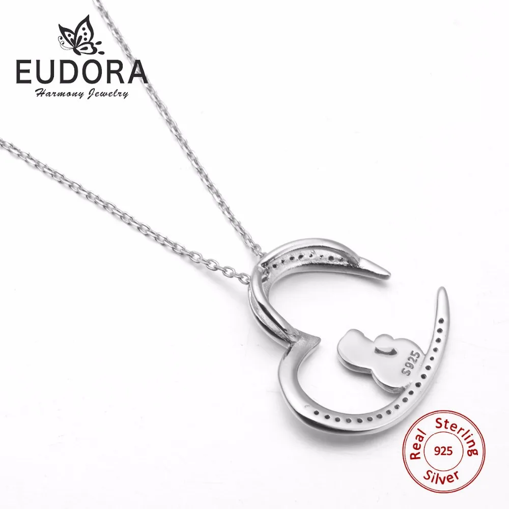 Eudora, подлинное 925 пробы, серебряное, золотое, цвет, для мамы, держащей ребенка, любящая Серебряная цепочка, ожерелье, панданты, женские модные ювелирные изделия